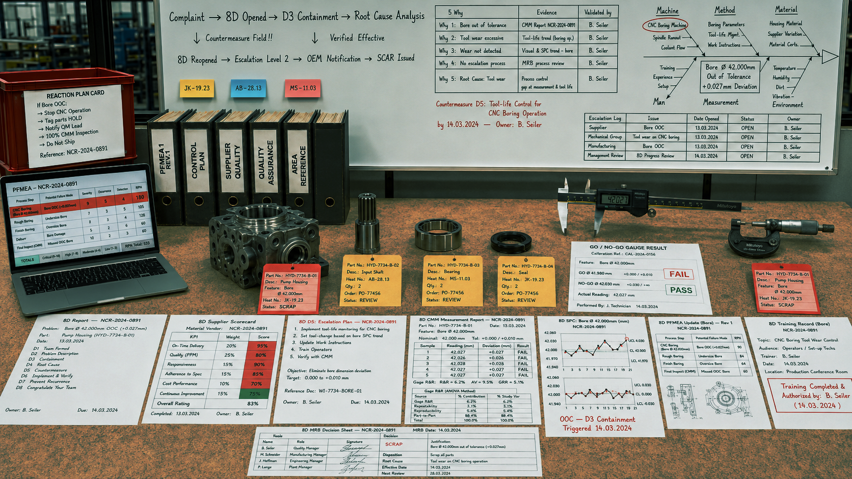 Product inspection and quality testing at a supplier interface